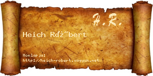Heich Róbert névjegykártya